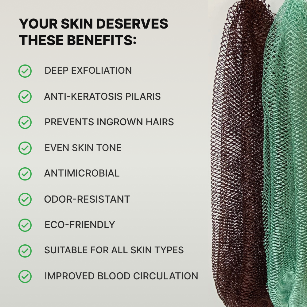 YumiGlow™ African Exfoliating Body Net Sponge